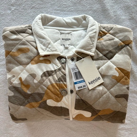 KENSIE Quilted Beige Camo Chore Jacket--XL - Picture 13 of 15